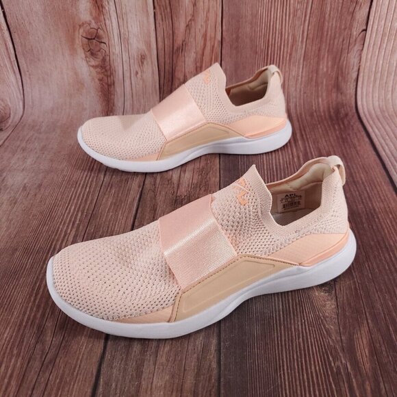 APL Athletic Propulsion Labs Womens Sz 8 Techloom Bliss Pink Knit Slip On Shoes - Picture 1 of 14